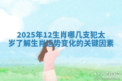 2025年12生肖哪几支犯太岁了解生肖运势变化的关键因素