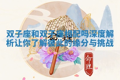 双子座和双子座相配吗深度解析让你了解彼此的缘分与挑战