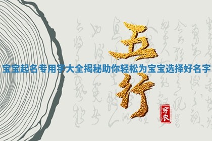 宝宝起名专用字大全揭秘助你轻松为宝宝选择好名字