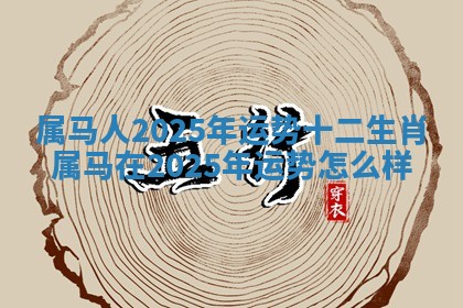 属马人2025年运势十二生肖 属马在2025年运势怎么样