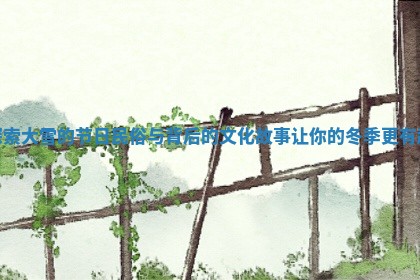探索大雪的节日民俗与背后的文化故事让你的冬季更有趣 探索大雪的节日民俗与背后的文化故事让你的冬季更有趣