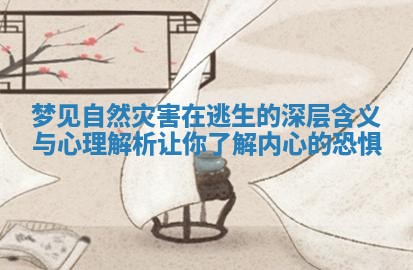梦见自然灾害在逃生的深层含义与心理解析让你了解内心的恐惧