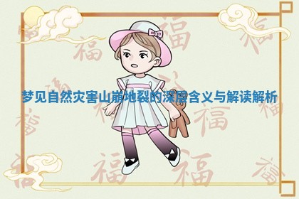 梦见自然灾害山崩地裂的深层含义与解读解析