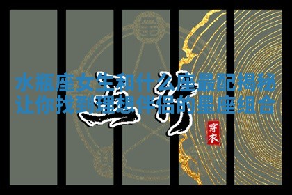 水瓶座女生和什么座最配揭秘 让你找到理想伴侣的星座组合