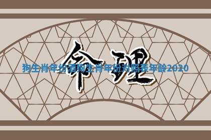 狗生肖年份酒 狗生肖年份对照表年龄2020