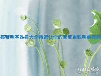 男孩带明字姓名大全精选让你的宝宝更聪明更有魅力 男孩带明字姓名大全精选让你的宝宝更聪明更有魅力