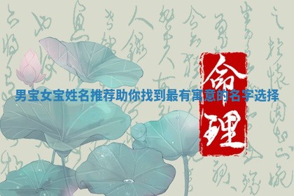 男宝女宝姓名推荐助你找到最有寓意的名字选择