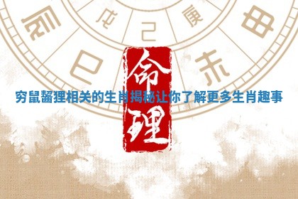 穷鼠齧狸相关的生肖揭秘让你了解更多生肖趣事