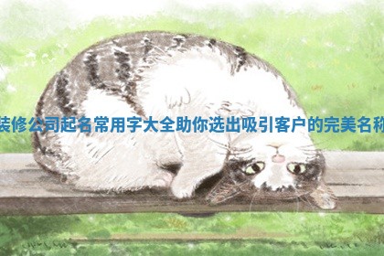 装修公司起名常用字大全助你选出吸引客户的完美名称