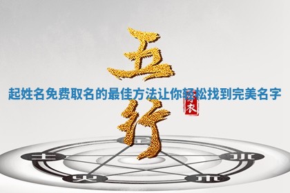 起姓名免费取名的最佳方法让你轻松找到完美名字