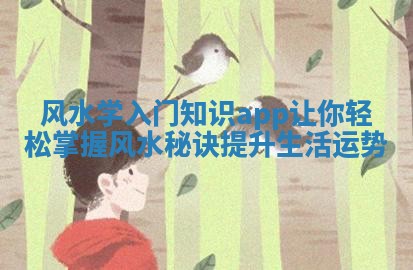 风水学入门知识app让你轻松掌握风水秘诀提升生活运势 风水学入门知识app让你轻松掌握风水秘诀提升生活运势